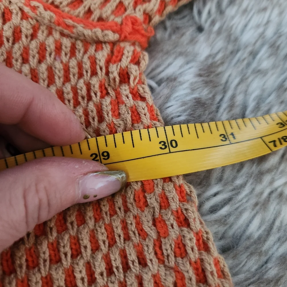Free People Maisie Oversized Sweatshirt Camel Tangerine Combo Women's Size Small